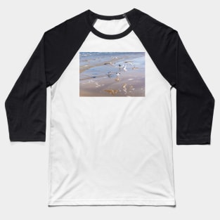 Flock of seagulls flying above the water Baseball T-Shirt